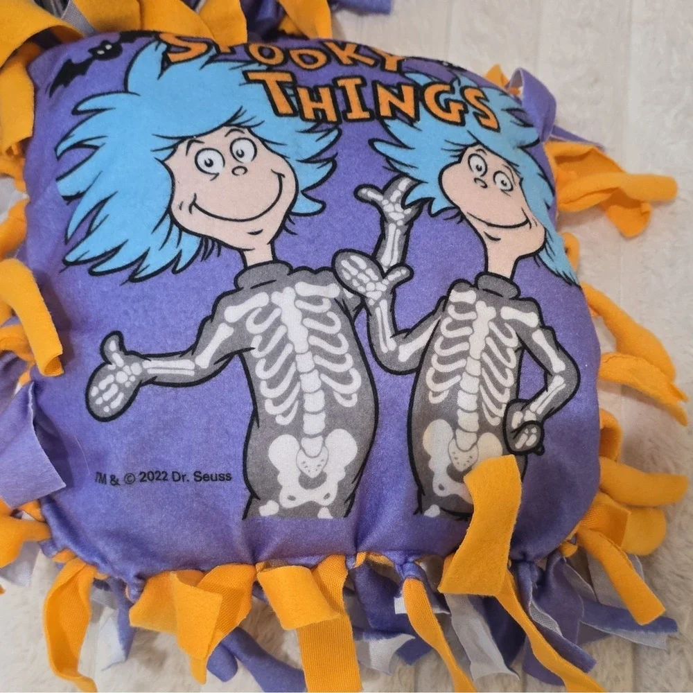 Dr. Seuss Thing 1 & Thing 2 Halloween Fleece Fringed Double-Sided Pillows